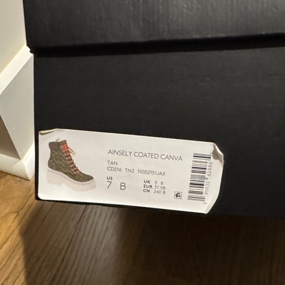 Coach Women's Tan and Red Lace-Up Boots - Picture 6 of 6